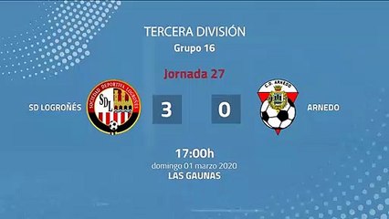 Resumen partido entre SD Logroñés y Arnedo Jornada 27 Tercera División