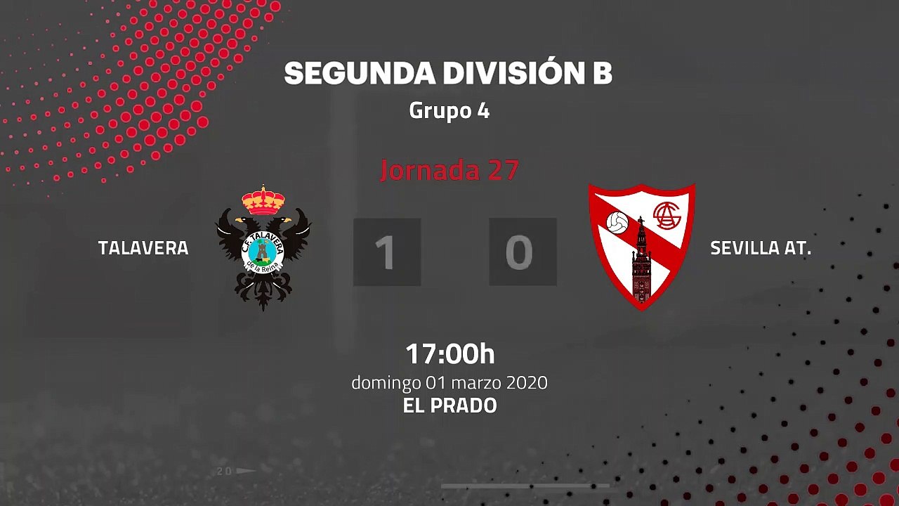 Resumen partido entre Talavera y Sevilla At. Jornada 27 Segunda División B