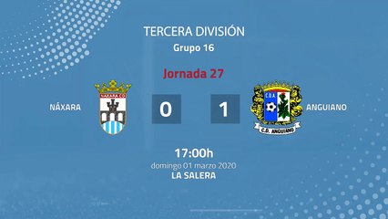 Resumen partido entre Náxara y Anguiano Jornada 27 Tercera División