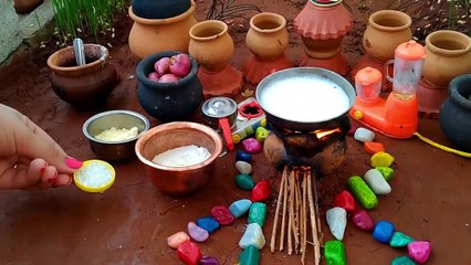 Fruit Custard Pudding | Mini Fruit Custard | Tiny Fruit Custard Making | Miniature Custard Recipe