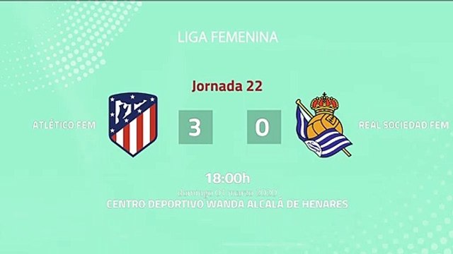 Resumen partido entre Atlético Fem y Real Sociedad Fem Jornada 22 Primera División Femenina