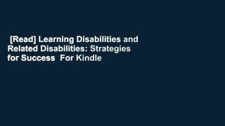 [Read] Learning Disabilities and Related Disabilities: Strategies for Success  For Kindle