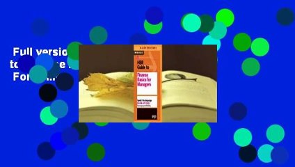 Full version  HBR Guide to Finance Basics for Managers  For Online