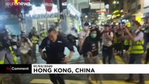 شاهد: صدامات بين شرطة هونغ كونغ ومتظاهرين في ذكرى حريق مترو الانفاق