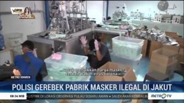 Polisi Gerebek Gudang Produksi Masker Palsu di Jakut