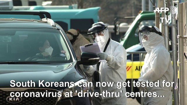 Drive-thru coronavirus testing centers spring up in South Korea