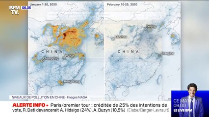 Coronavirus: ces images de la Nasa montrent une chute spectaculaire de la pollution en Chine