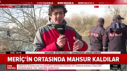 Mahsur kalan göçmenleri kurtarmak isteyen AFAD'a Yunan askerlerinden taciz ateşi