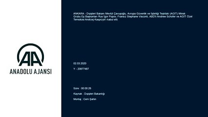 Dışişleri Bakanı Çavuşoğlu'nun kabulü - ANKARA