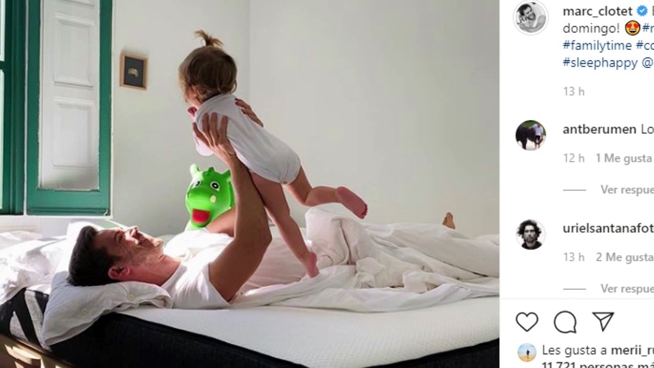 Natalia Sánchez "babea" con Marc Clotet y su hija Lía