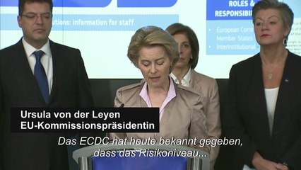 Von der Leyen: Corona-Infektionsrisiko in der EU "hoch"