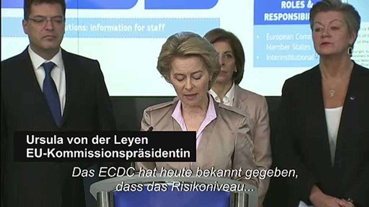 Von der Leyen: Corona-Infektionsrisiko in der EU 'hoch'