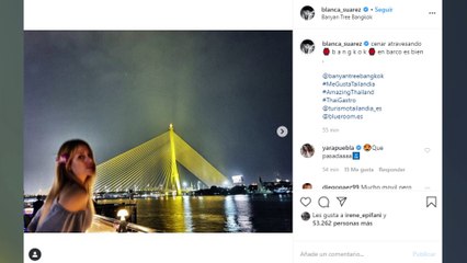 Blanca Suárez comparte su noche más especial en Bangkok