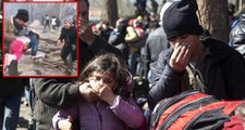 Yunanistan sınırında biber gazına maruz kalan Suriyeli küçük kız, sosyal medyada gündem oldu