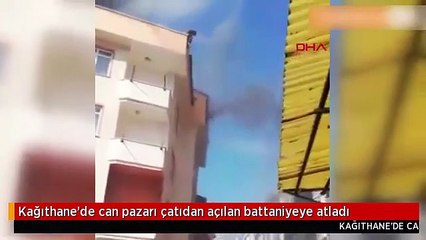 İstanbul'da dehşet anlar! 5 kattan aşağıya atladı