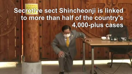 Download Video: South Korean sect leader kneels and apologises over coronavirus spread