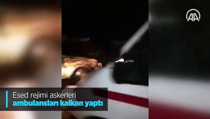 Esed rejimi askerleri ambulansları kalkan yaptı
