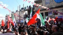 Fırat Kalkanı Bölgesi'ndeki sivillerden TSK'nin İdlib'deki harekatına destek