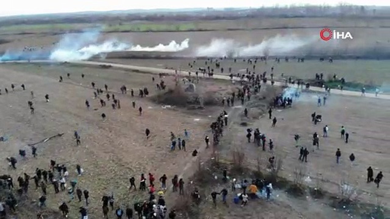 Yunan güvenlik güçlerinin sığınmacılara müdahalesinden çarpıcı görüntüler