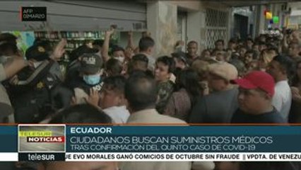 En Ecuador hacen filas para adquirir suministro médicos ante Covid-19