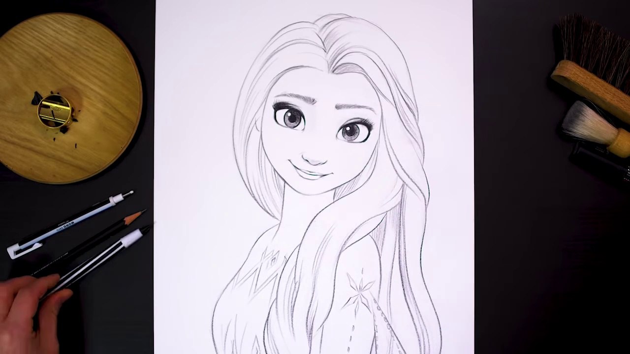 Drawing Frozen2 Elsa Sketch Drawing Hands Video Dailymotion