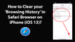 How to Clear your Browsing History in Safari Browser on iPhone (iOS 13)?