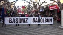 Şehitler için 500 metre türk bayrağı ile yürüdüler