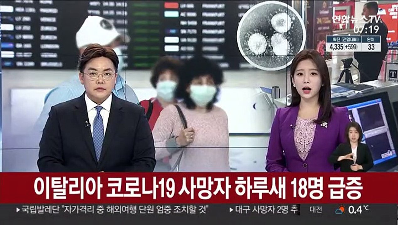이탈리아 코로나19 사망자 하루 새 18명 급증