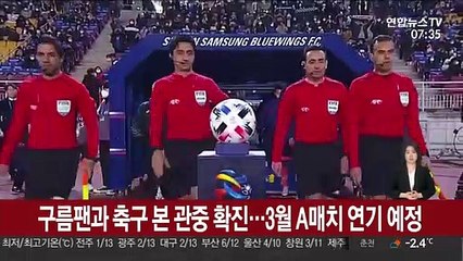 구름팬과 축구 본 관중 확진…3월 A매치 연기 예정