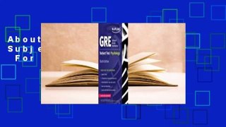 About For Books  GRE Subject Test: Psychology  For Free