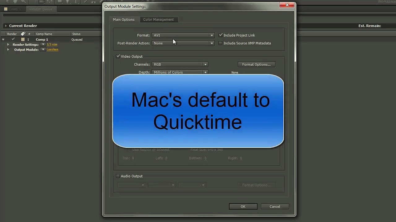 After Effects Basics 58 Output Module