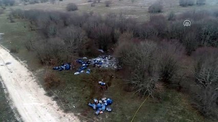 Ormanlık alana atılan varillerde kimyasal madde incelemesi