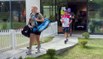 Kim Clijsters à l'entraînement le premier jour du tournoi Monterrey ( Mexique)