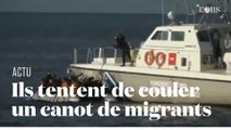 Des gardes-côtes grecs tentent de couler un canot pneumatique de migrants