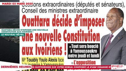 Le Titrologue du 03 mars 2020 - Ouattara décide d’imposer une nouvelle constitution aux Ivoiriens