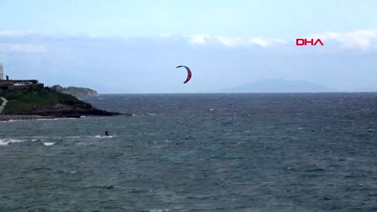 Muğla bodrum'da bir yanda sörf ve diğer yanda göçmen devriyesi