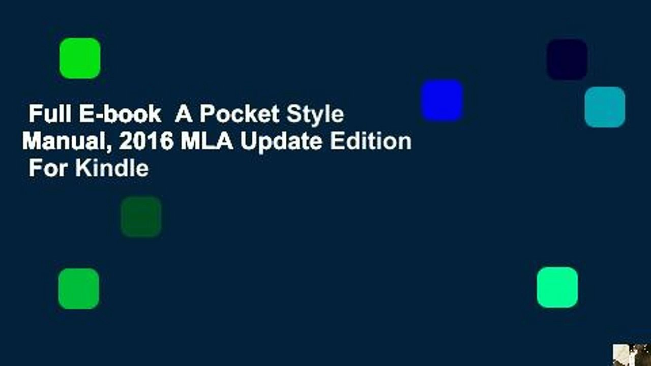 Full E-book  A Pocket Style Manual, 2016 MLA Update Edition  For Kindle