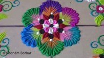 Beautiful flower rangoli using bangles  Easy rangoli designs by Poonam Borkar