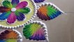 Beautiful multicolored rangoli  Easy rangoli designs by Poonam Borkar