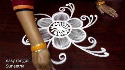 Beginners rangoli designs    Free hand flower kolam    Latest daily routine muggulu