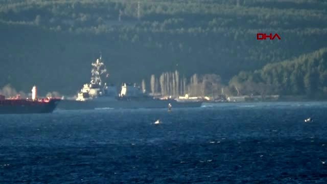 Çanakkale abd savaş gemisi çanakkale boğazı'ndan geçti