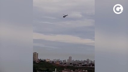Vídeo mostra helicóptero da PM sobrevoando a Região de Santa Rita, em Vila Velha