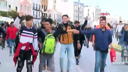 Göçmenler ve Yunan polisi arasında gerginlik