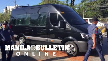 Actress Kim Chiu's van is investigated by the QCPD after it was shot