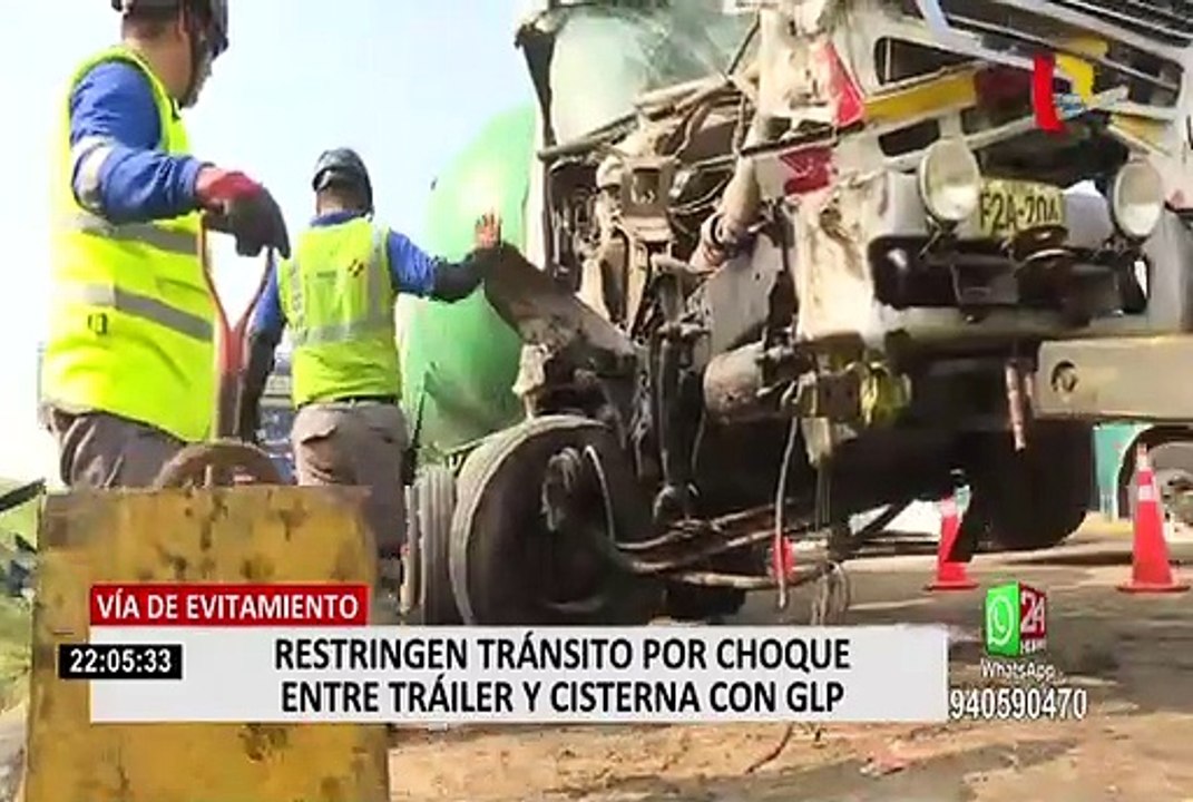 Reabrieron tránsito en Vía de Evitamiento tras accidente entre dos camiones