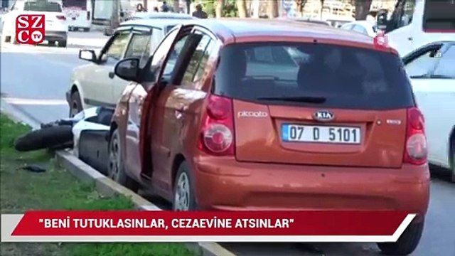 Çarptığı motosikletteki kadının yaralandığını gören kadın şoku üzerinden atamadı