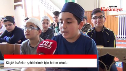 Çorumlu küçük hafızlar şehitler için hatim okudu