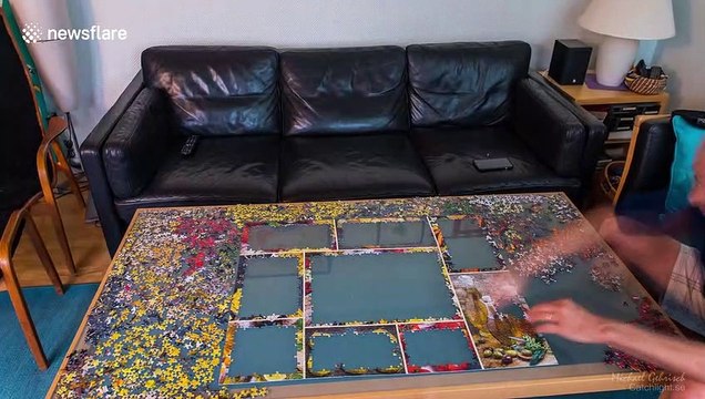 Incredible reversed timelapse shows Swedish man completing 1,500 piece puzzle