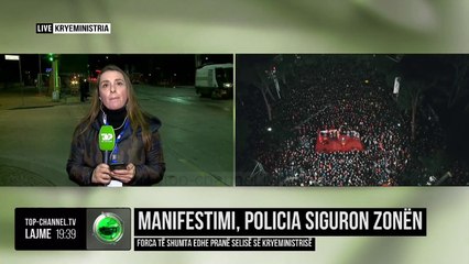 Manifestimi/ Policia siguron zonën, forca të shumta edhe pranë selisë së Kryeministrisë