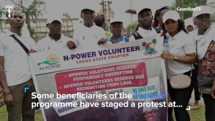 N-Power beneficiaries protest in Lagos⁣ over recruitment processes